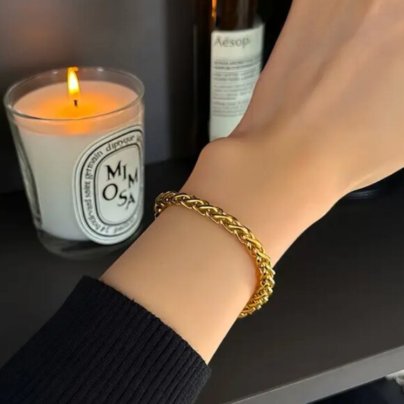 14K Gold Womens 8" Chain Link Style Bracelet Ladies 8 in New 14 K Silver Jewelry - Picture 2 of 6